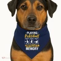 Funny Pickleball Memory Graphic Pickleball Player USA-Made Doggie Bandana thumb 1