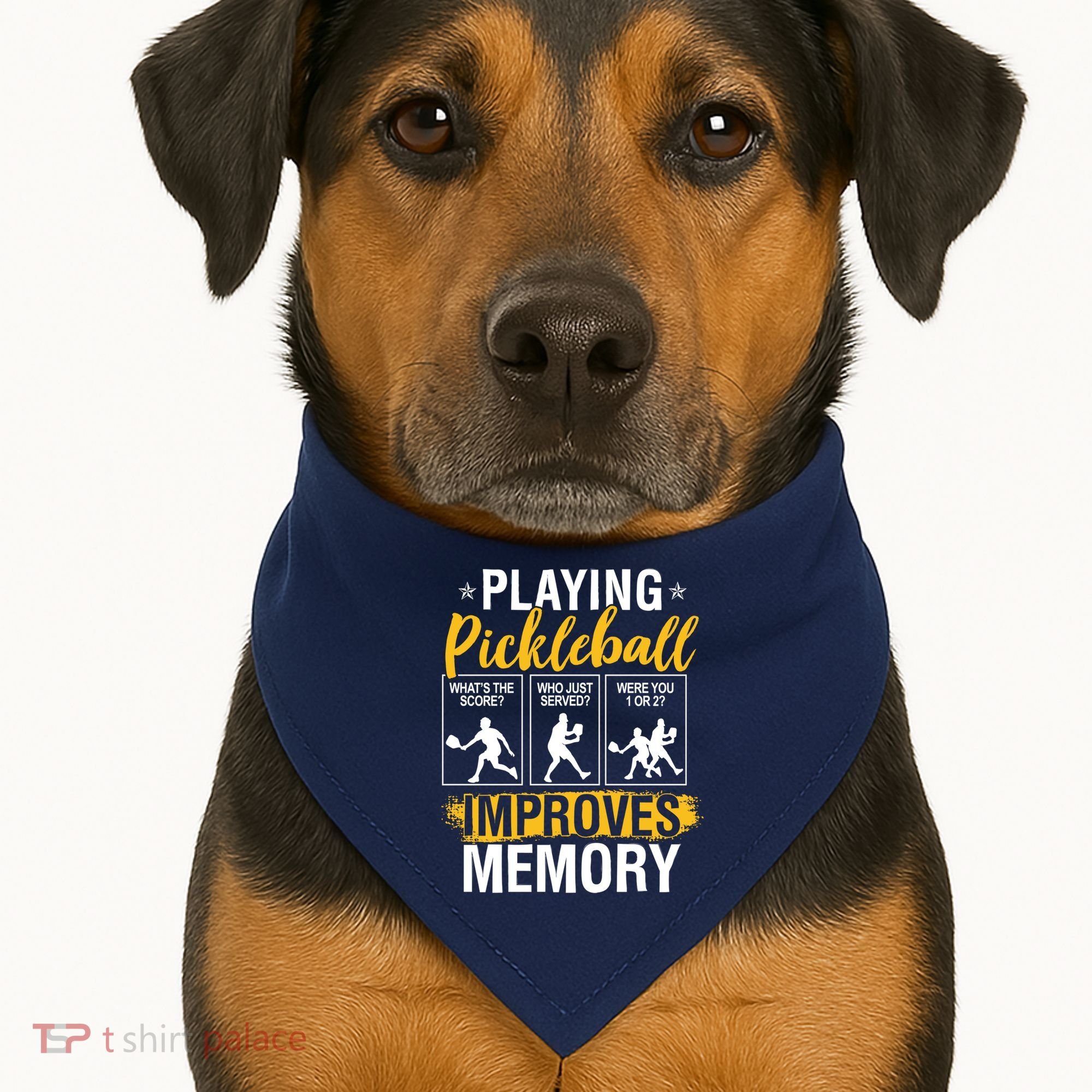 Funny Pickleball Memory Graphic Pickleball Player USA-Made Doggie Bandana