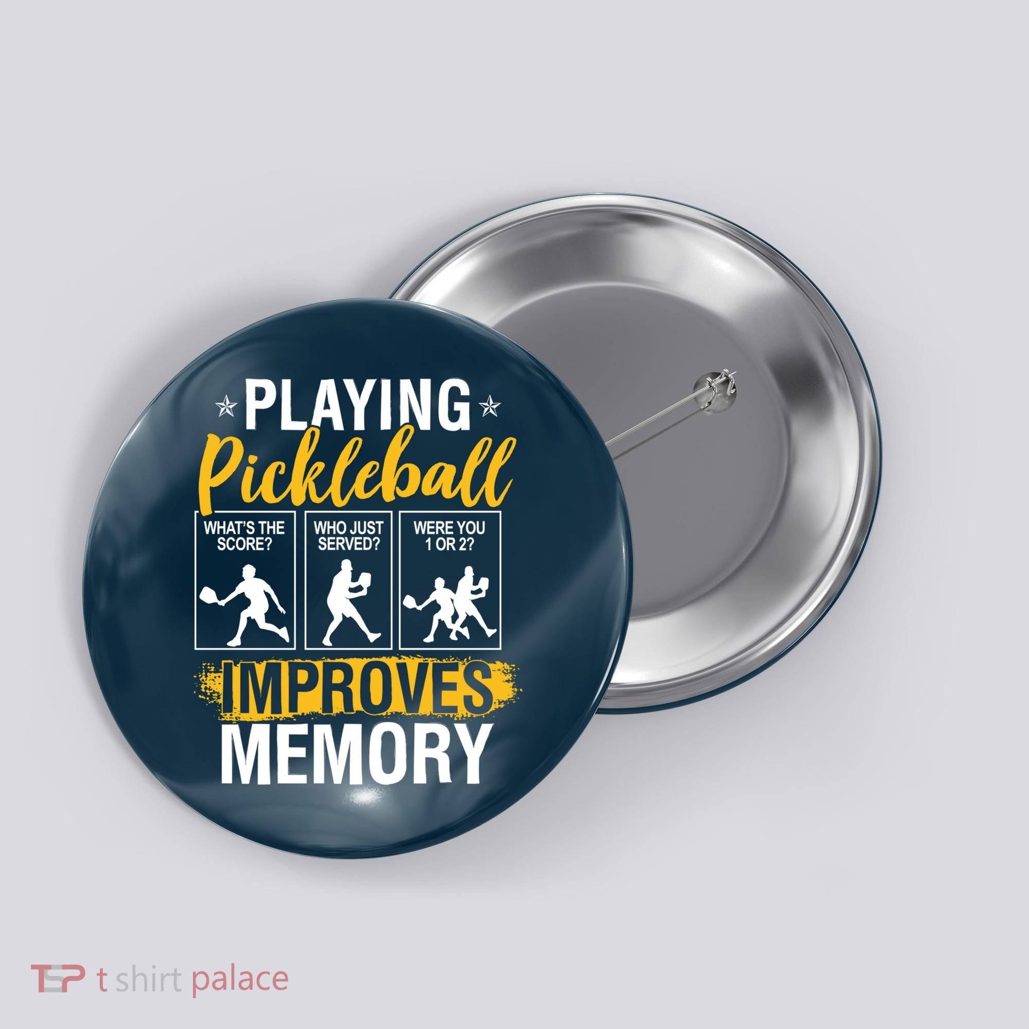 Funny Pickleball Memory Graphic Pickleball Player Button
