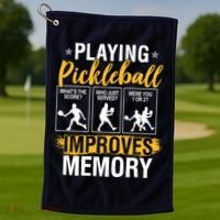 Funny Pickleball Memory Graphic Pickleball Player Golf Towel thumb 1