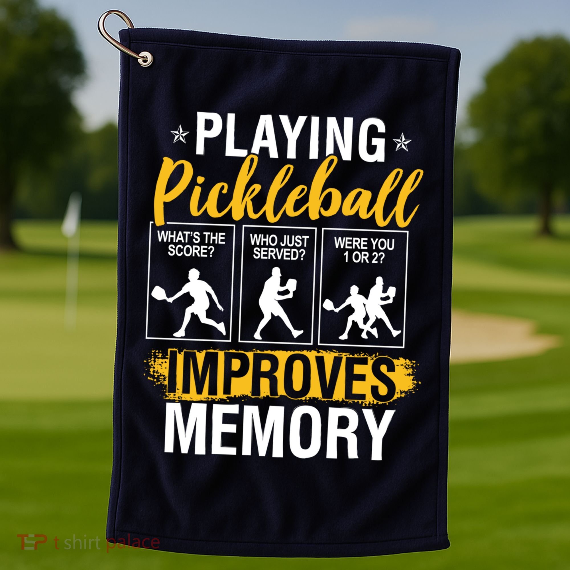 Funny Pickleball Memory Graphic Pickleball Player Golf Towel