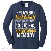 Funny Pickleball Memory Graphic Pickleball Player Kids Long Sleeve Shirt thumb 0