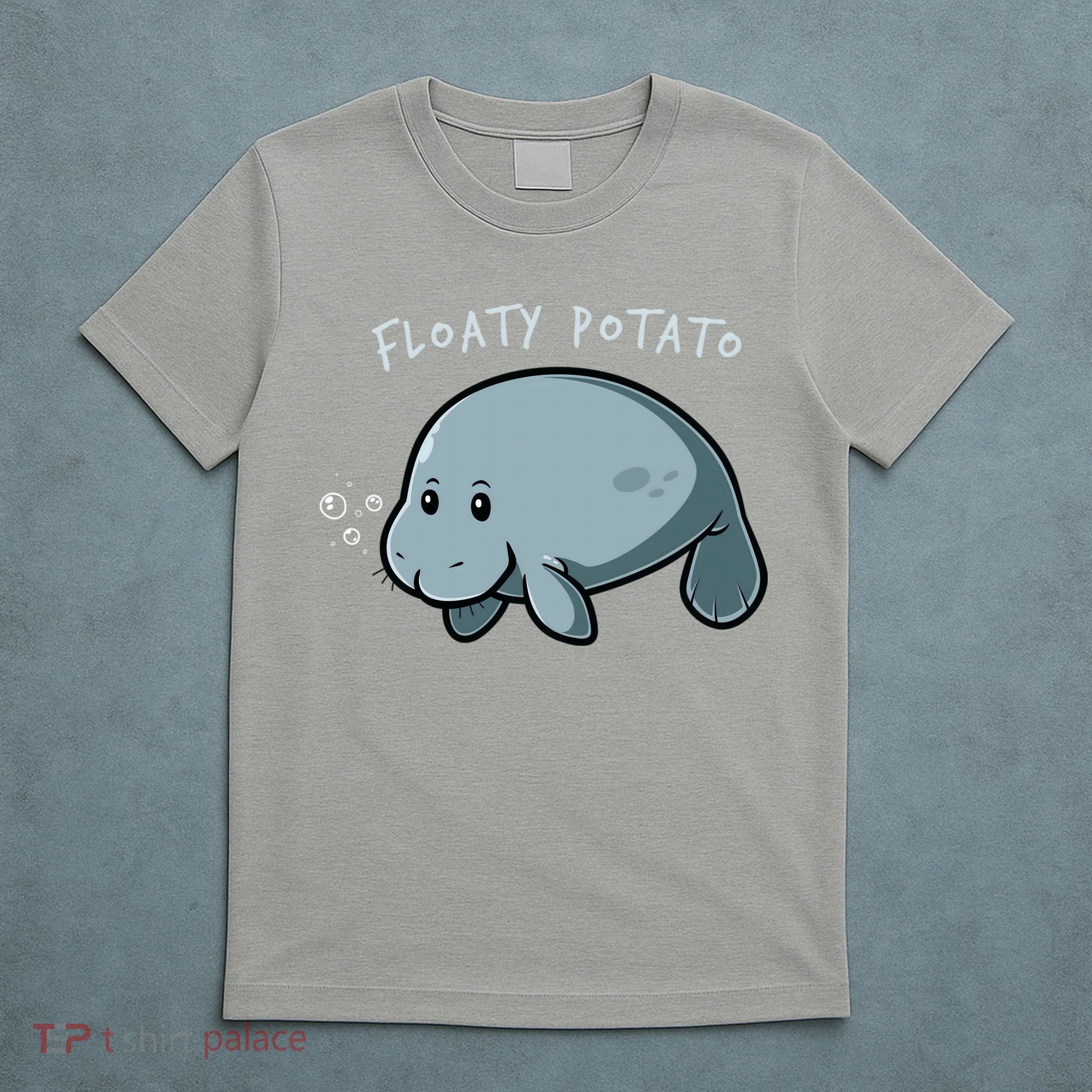 Floaty Potato Manatee Chubby Mermaid Funny Sea Cow Animal T-Shirt