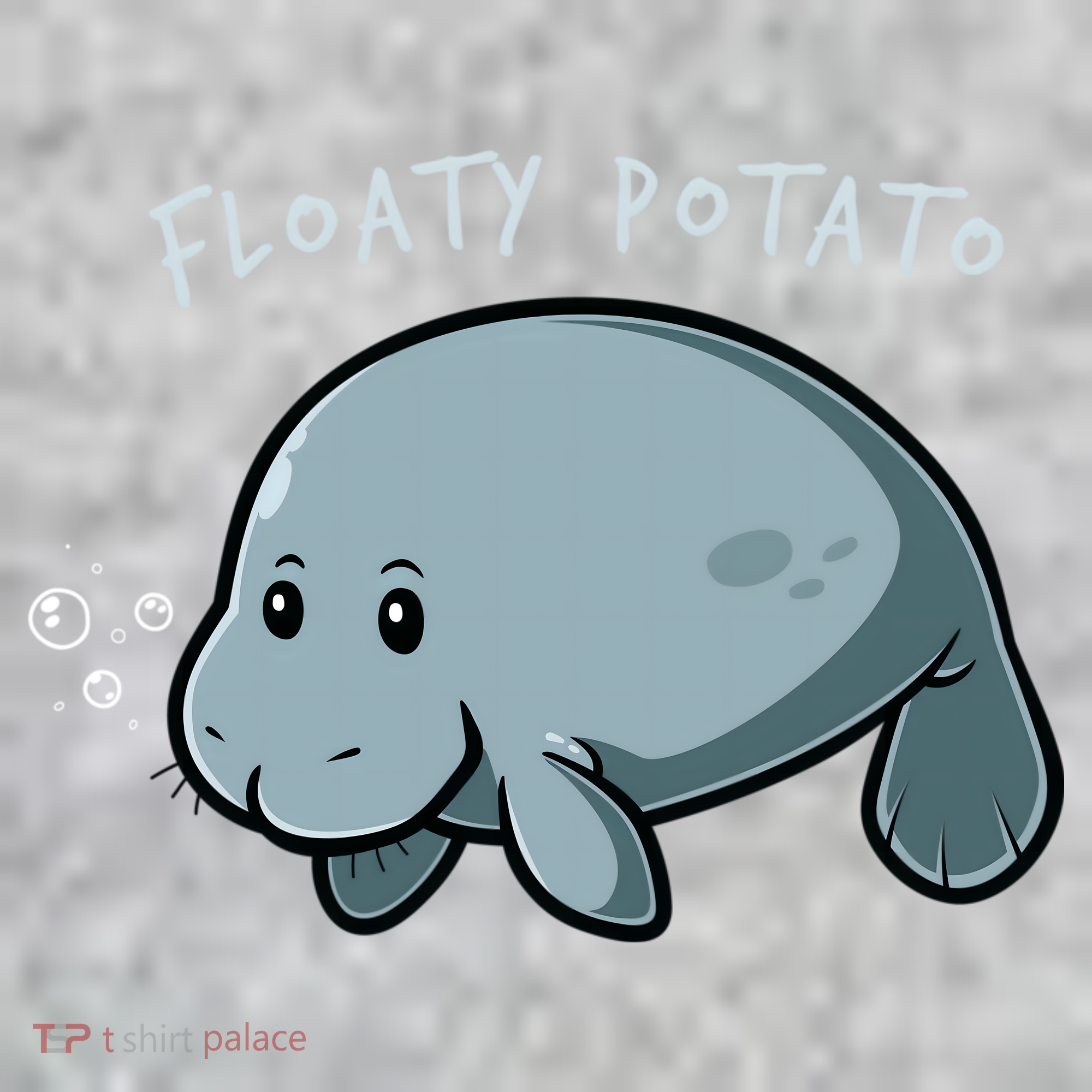 Floaty Potato Manatee Chubby Mermaid Funny Sea Cow Animal T-Shirt