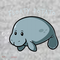 Floaty Potato Manatee Chubby Mermaid Funny Sea Cow Animal Kids T-Shirt thumb 2