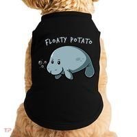 Floaty Potato Manatee Chubby Mermaid Funny Sea Cow Animal Doggie Tank thumb 0