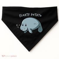 Floaty Potato Manatee Chubby Mermaid Funny Sea Cow Animal USA-Made Doggie Bandana thumb 0