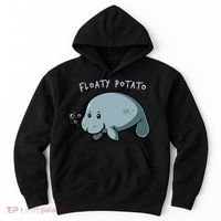 Floaty Potato Manatee Chubby Mermaid Funny Sea Cow Animal Hoodie thumb 0