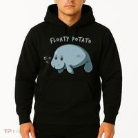 Floaty Potato Manatee Chubby Mermaid Funny Sea Cow Animal Hoodie thumb 2
