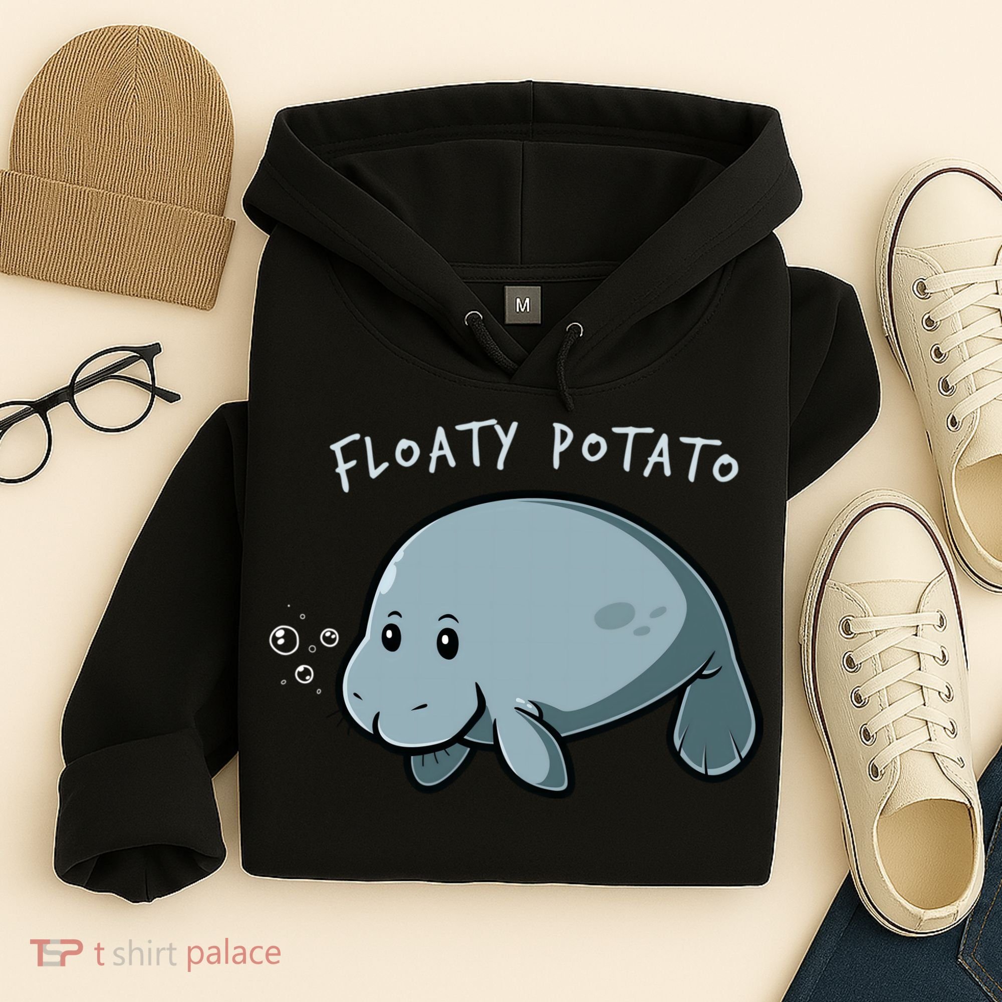 Floaty Potato Manatee Chubby Mermaid Funny Sea Cow Animal Hoodie