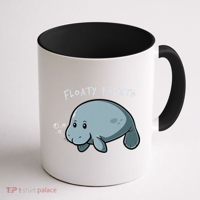 Floaty Potato Manatee Chubby Mermaid Funny Sea Cow Animal Coffee Mug back