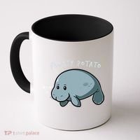 Floaty Potato Manatee Chubby Mermaid Funny Sea Cow Animal Coffee Mug thumb 0