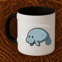 Floaty Potato Manatee Chubby Mermaid Funny Sea Cow Animal Coffee Mug thumb 2