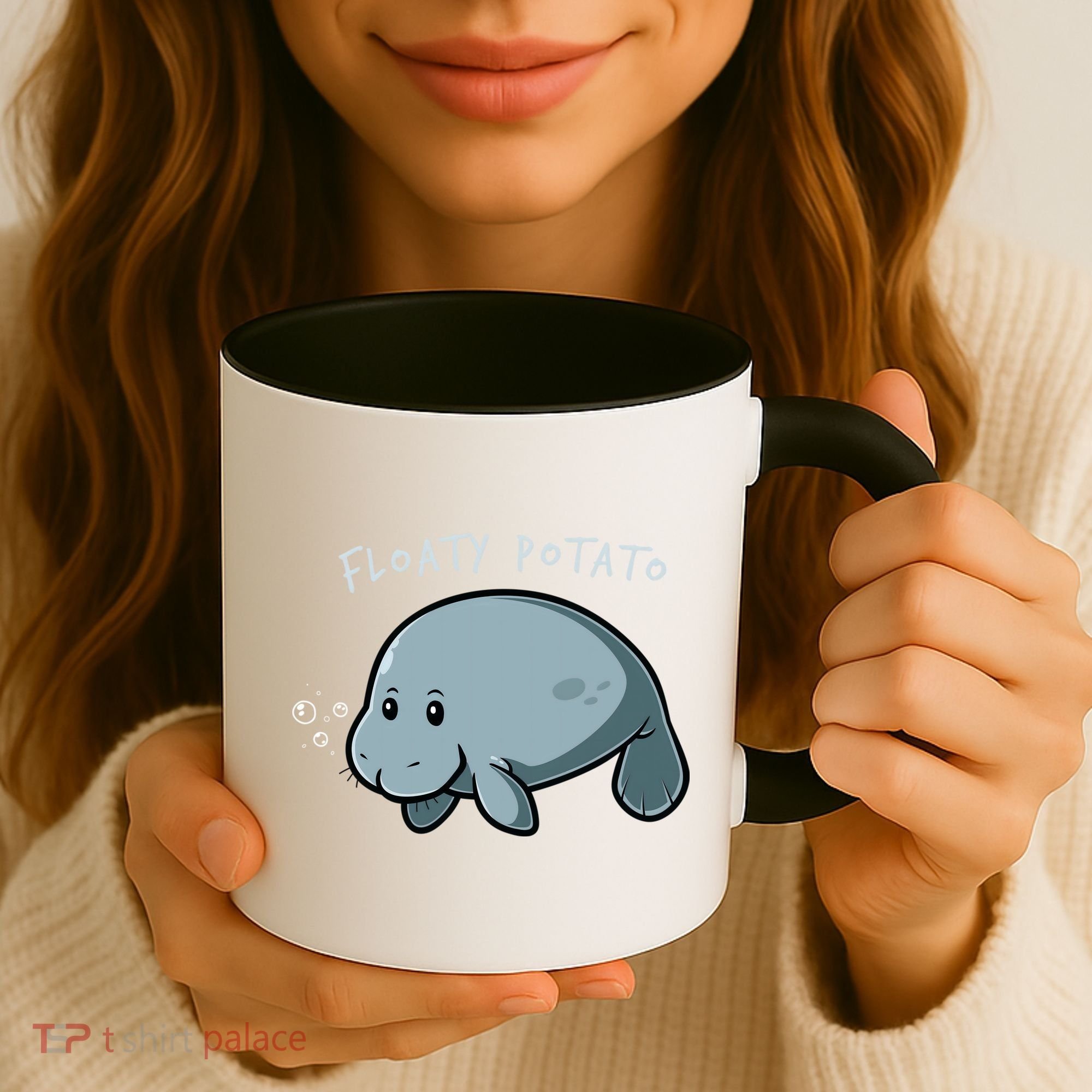 Floaty Potato Manatee Chubby Mermaid Funny Sea Cow Animal Coffee Mug