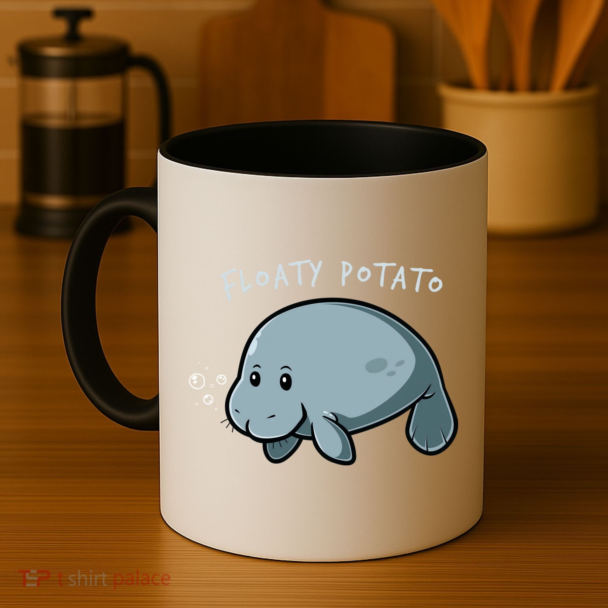 Floaty Potato Manatee Chubby Mermaid Funny Sea Cow Animal Coffee Mug
