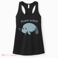 Floaty Potato Manatee Chubby Mermaid Funny Sea Cow Animal Women's Tank Top thumb 0