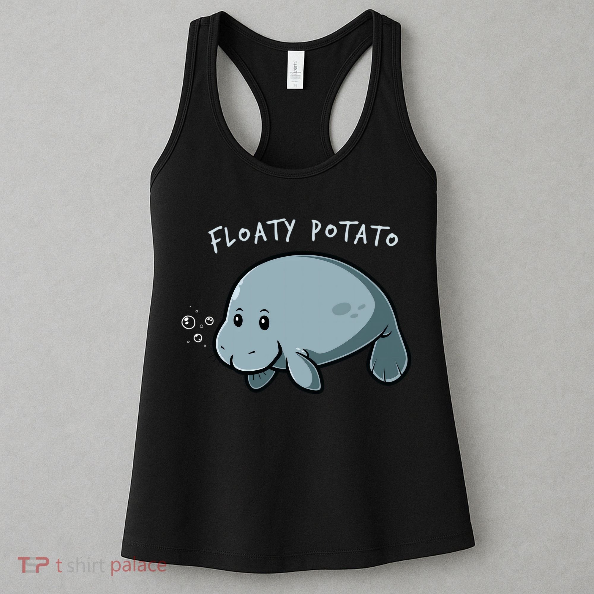 Floaty Potato Manatee Chubby Mermaid Funny Sea Cow Animal Women's Tank Top