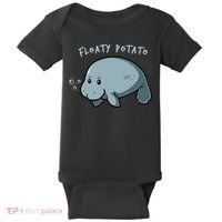 Floaty Potato Manatee Chubby Mermaid Funny Sea Cow Animal Baby Bodysuit thumb 0