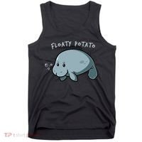 Floaty Potato Manatee Chubby Mermaid Funny Sea Cow Animal Tank Top thumb 0