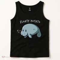 Floaty Potato Manatee Chubby Mermaid Funny Sea Cow Animal Tank Top thumb 2