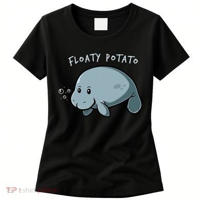 Floaty Potato Manatee Chubby Mermaid Funny Sea Cow Animal Women's T-Shirt