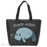 Floaty Potato Manatee Chubby Mermaid Funny Sea Cow Animal Tote Bag thumb 0