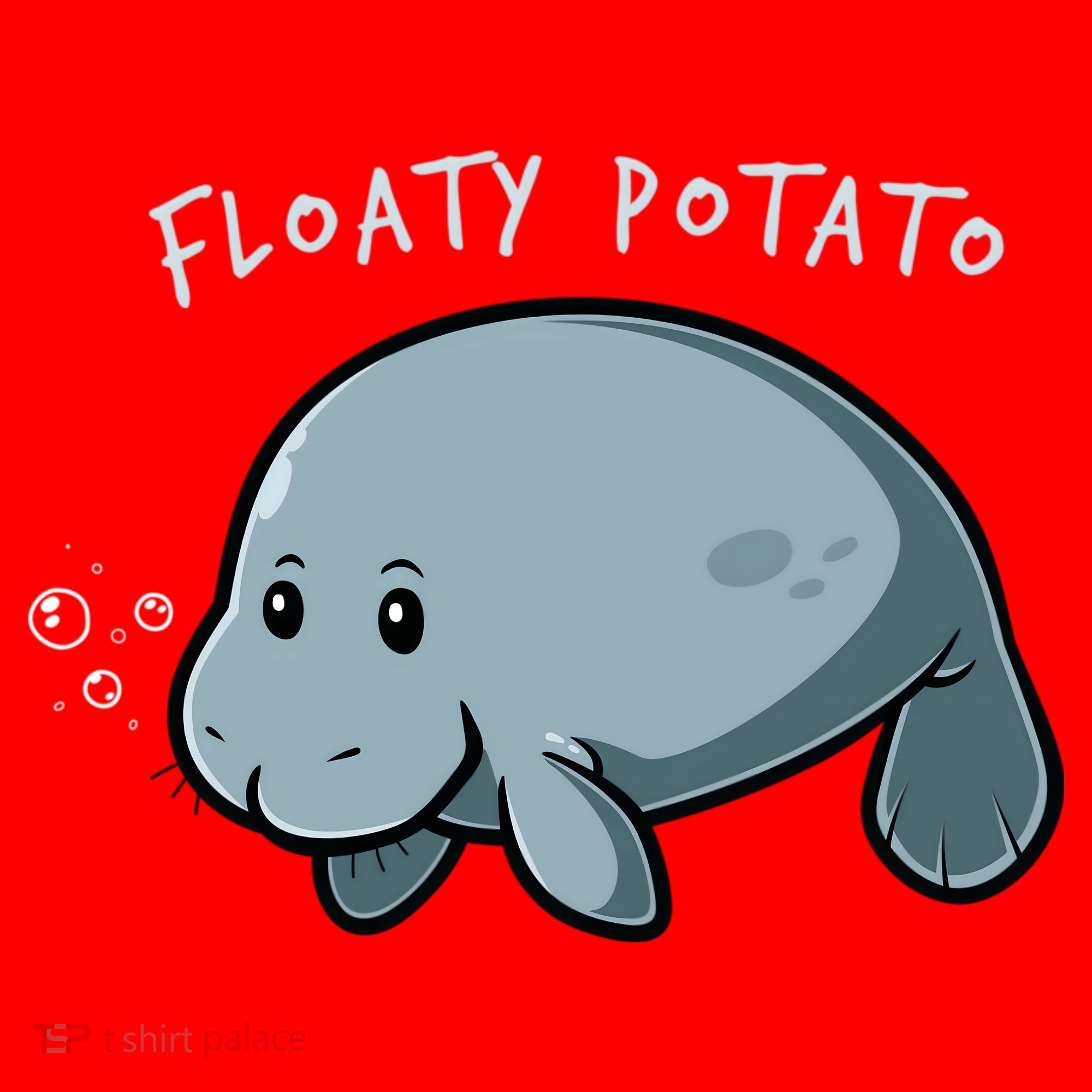 Floaty Potato Manatee Chubby Mermaid Funny Sea Cow Animal Santa Hat