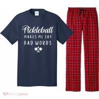 Funny Pickleball Makes Me Say Bad Words Pickleball Players Pajama Set thumb 0