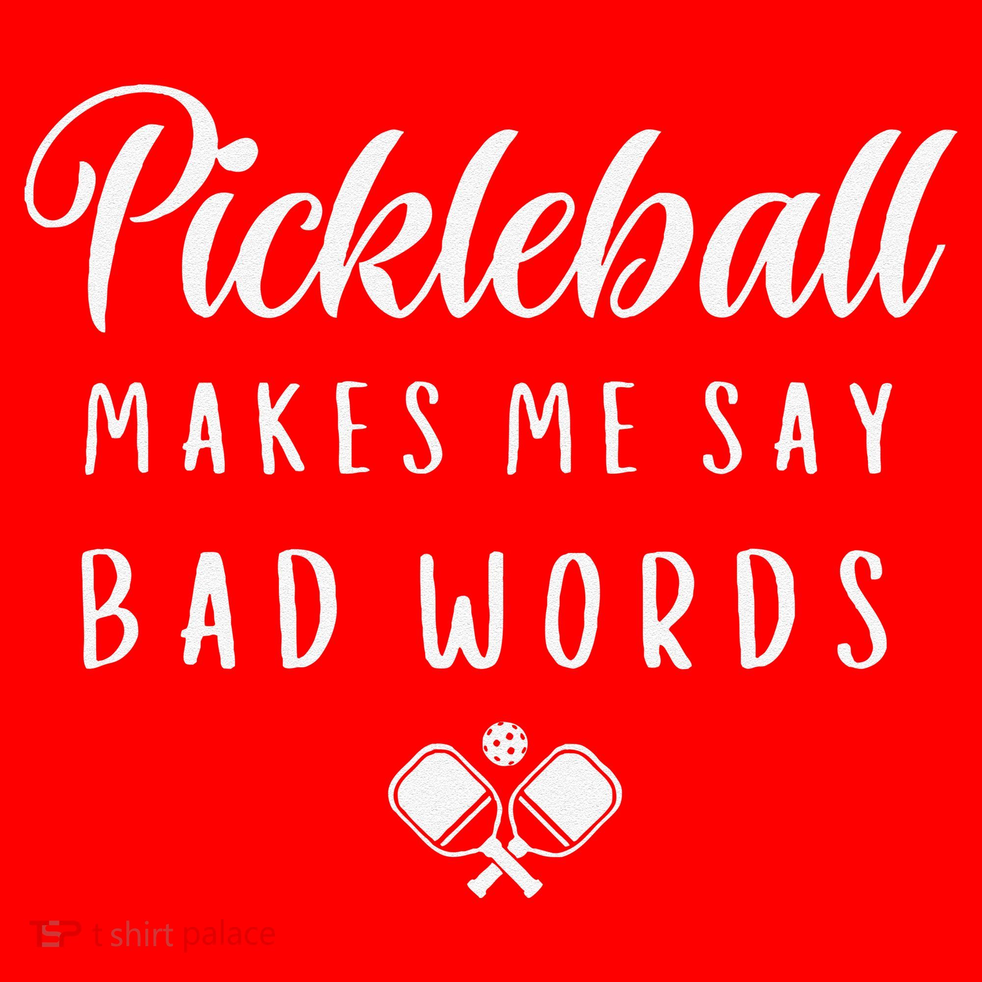 Funny Pickleball Makes Me Say Bad Words Pickleball Players Santa Hat