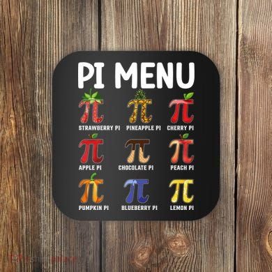 Funny Pi Menu Pi Day Coaster