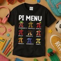 Funny Pi Menu Pi Day Kids T-Shirt thumb 3