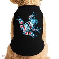 Frog Pacific Northwest Native American Indian Style Blue Red Doggie Tank thumb 0