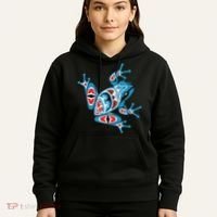 Frog Pacific Northwest Native American Indian Style Blue Red Hoodie thumb 5