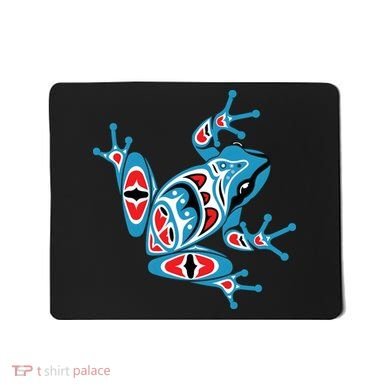Frog Pacific Northwest Native American Indian Style Blue Red Mousepad