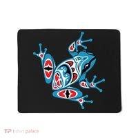 Frog Pacific Northwest Native American Indian Style Blue Red Mousepad thumb 0