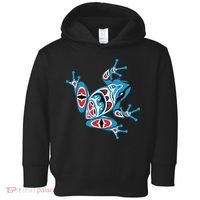 Frog Pacific Northwest Native American Indian Style Blue Red Toddler Hoodie thumb 0