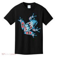 Frog Pacific Northwest Native American Indian Style Blue Red Kids T-Shirt thumb 0
