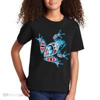 Frog Pacific Northwest Native American Indian Style Blue Red Kids T-Shirt thumb 2