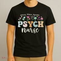 Funny Psychiatric Nurse Rn Cute Psych Nurse Squad Pmhnp T-Shirt thumb 3