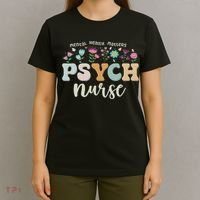 Funny Psychiatric Nurse Rn Cute Psych Nurse Squad Pmhnp T-Shirt thumb 4