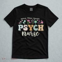 Funny Psychiatric Nurse Rn Cute Psych Nurse Squad Pmhnp T-Shirt thumb 5