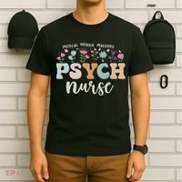 Funny Psychiatric Nurse Rn Cute Psych Nurse Squad Pmhnp T-Shirt thumb 6