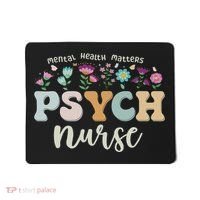 Funny Psychiatric Nurse Rn Cute Psych Nurse Squad Pmhnp Mousepad thumb 0