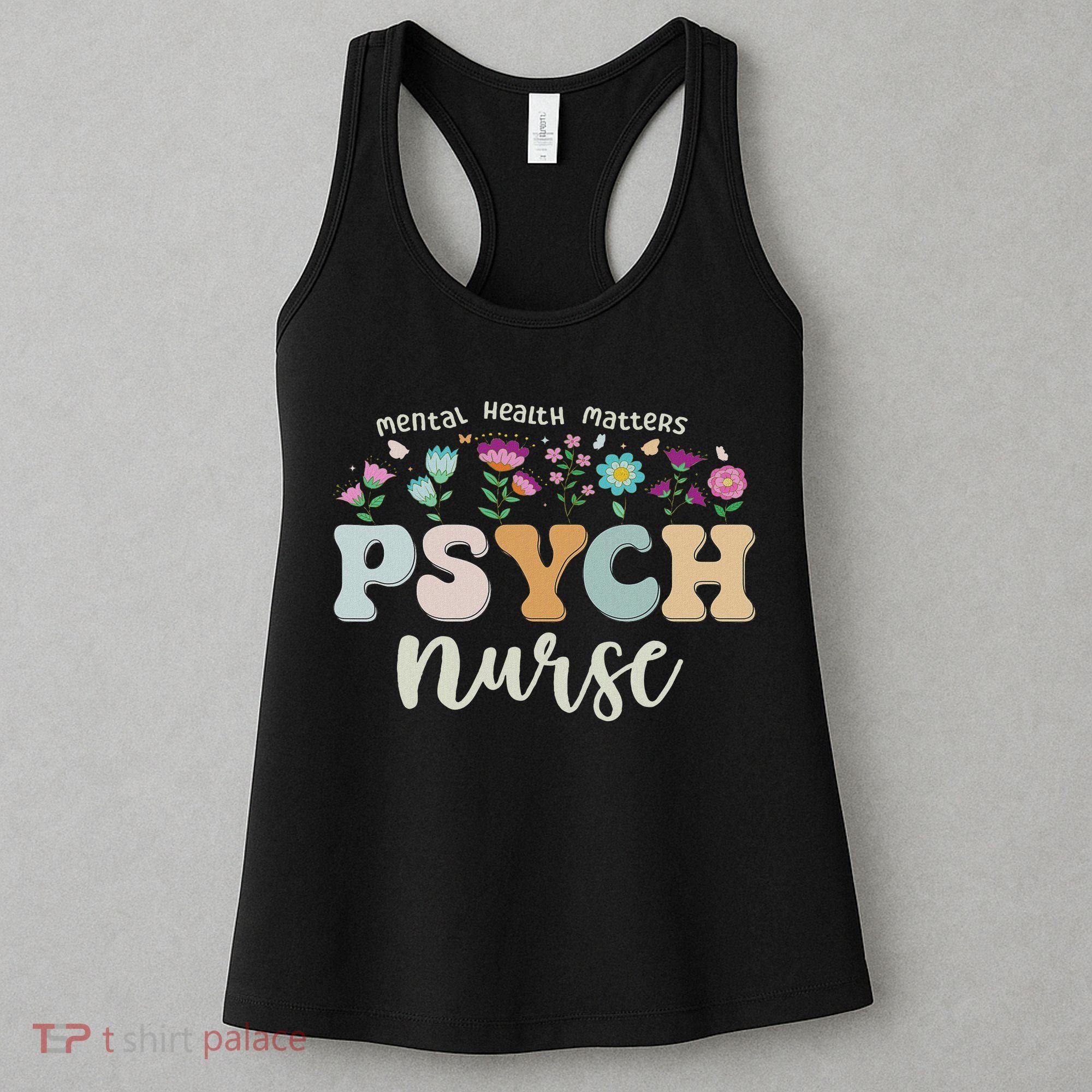 Funny Psychiatric Nurse Rn Cute Psych Nurse Squad Pmhnp Women's Tank Top