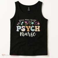 Funny Psychiatric Nurse Rn Cute Psych Nurse Squad Pmhnp Tank Top thumb 2