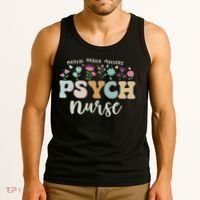 Funny Psychiatric Nurse Rn Cute Psych Nurse Squad Pmhnp Tank Top thumb 3