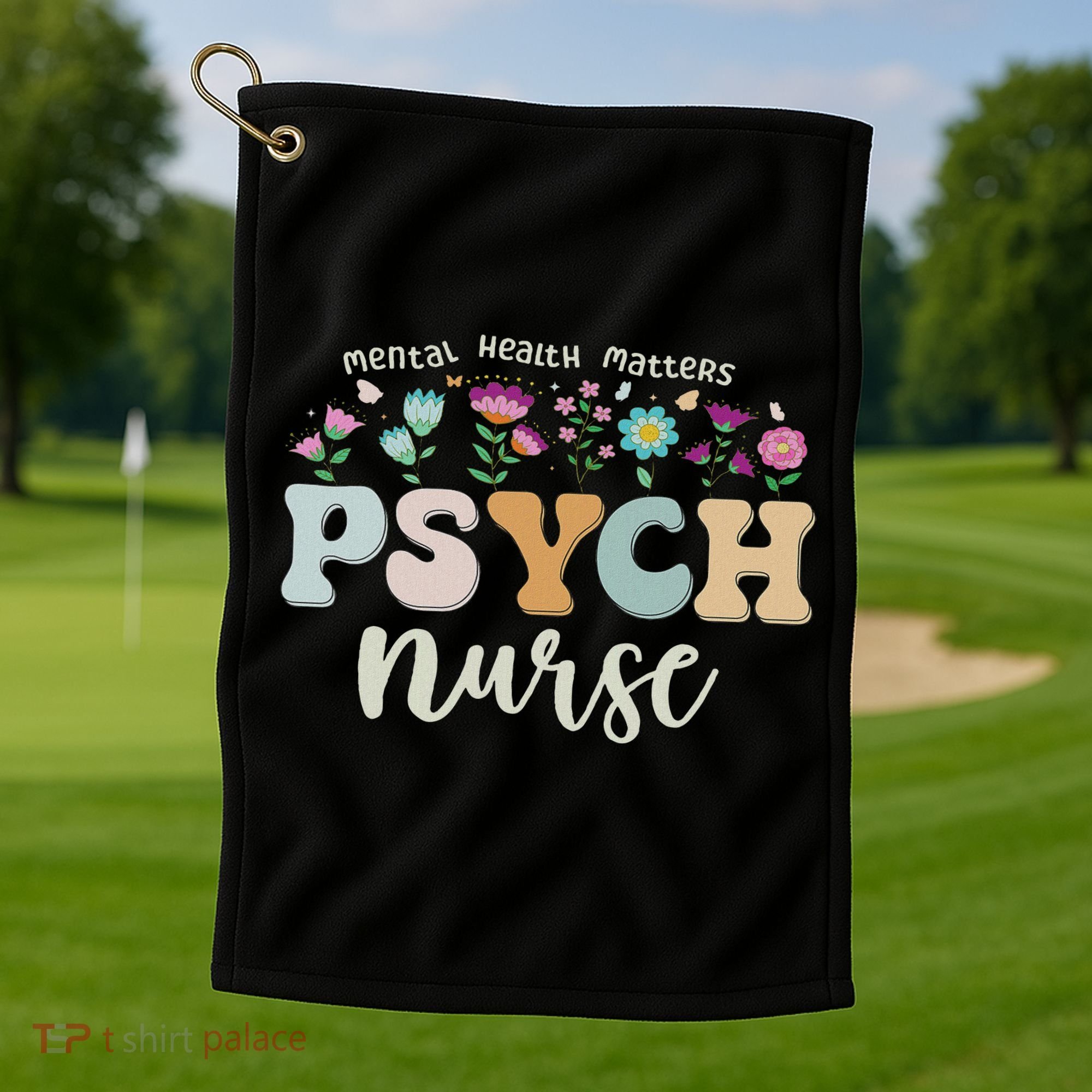 Funny Psychiatric Nurse Rn Cute Psych Nurse Squad Pmhnp Golf Towel