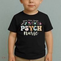 Funny Psychiatric Nurse Rn Cute Psych Nurse Squad Pmhnp Toddler T-Shirt thumb 2
