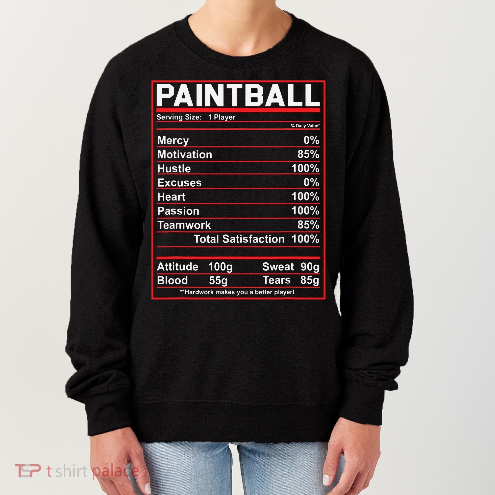 Funny Paintball Nutrition Facts Women's Sweatshirt
