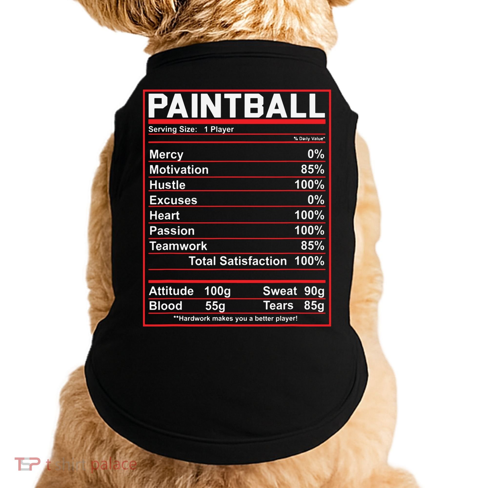 Funny Paintball Nutrition Facts Doggie Tank